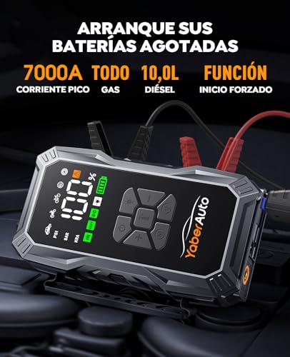 Arrancador de coches de 7000A con compresor YaberAuto 2