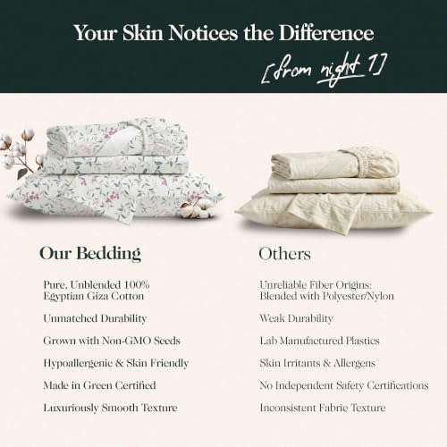 Image of 100% Cotton Printed Percale Cooling Bed Sheet Set - King Size, Botanique