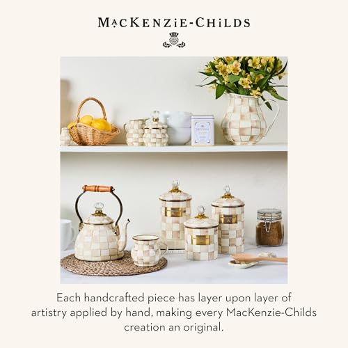 Image of MACKENZIE-CHILDS Enamel Spoon Rest, Brown-and-White Mocha Check