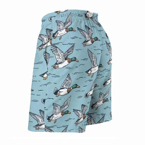 Flying Mallard Ducks Mens Swim Trunks Beach Shorts Quick Dry Bathing Suits And Mesh Lining4