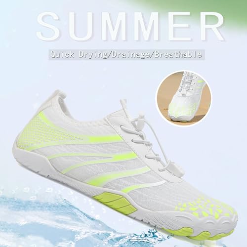 Image of Beach Water Shoes for Women Men Quick Dry Non-Slip Wide Toe Hike Barefoot Footwear for Beach Pool Aqua Swim Surf Walk