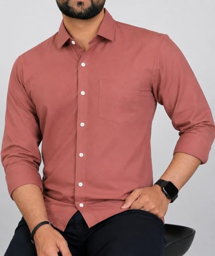 Image of CB-COLEBROOK Men's Casual, Regular Fit, Solid Colour, Lightweight, Button Down, Casual Wear, Shirt with Pocket. Suitable for Office & Casual Use