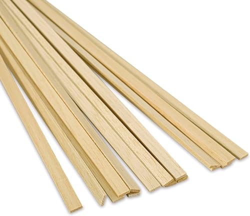 Proartek PK00029 Model BWS001X020 Balsa Wood Strips, 1/8' x 1/4' x 36' (Pack of 20) Lightweight Pale Wood Material Designed for a Variety of Crafts, Handcrafts, and Architectural Projects