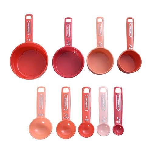FarberwareMeasuring Cups and Spoons Set (9-Piece, Coral Ombre)