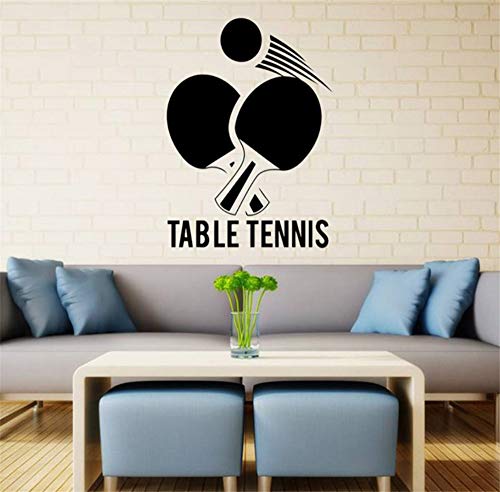Zxfcczxf Tischtennis Wandtattoo Ping Pong Turnhalle Vinyl Aufkleber Kunst Dekor Sport Wandbild 41 * 57 Cm