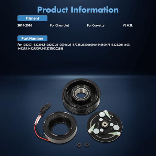 Image of ECCPP A /C Compressor Clutch 2014-2019 for Chevrolet Corvette 6.2L AC Clutch