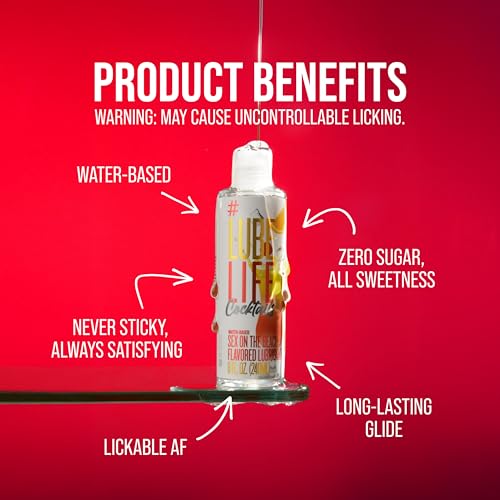LubeLife Water-Based Fun On The Beach Flavored Lubricant, Personal Lube for Men, Women and Couples, Made Without Added Sugar, 8 Fl Oz