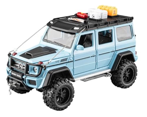 Image of 1:24 Diecast Mercedes-Benz G550-4X4 Modified Metal Pull Back Car with 6 Openable Doors & Sound Light Auto Toy car Best Gift Toys for Kids Boys (Sky Blue)
