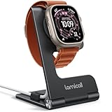 Lamicall Foldable Apple Watch Stand for Charger - Aluminum Desk Watch Charging Stand Dock with Cable Organizer, Portable Travel Holder for iWatch Series 1-11, Series Ultra SE, Charger Not Included