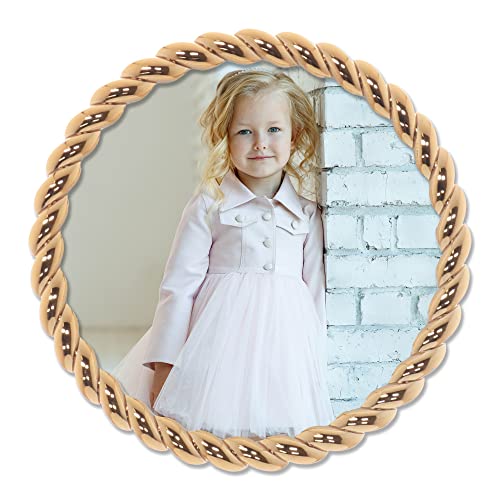 Lawrence Frames Rope Design Metal Frame, 4X4 Round, Gold #TOP1