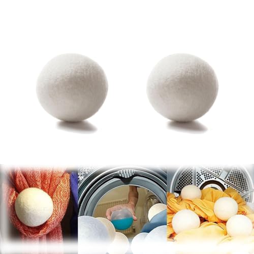 SHUZHENG Lot de 2 balles de séchage en laine réutilisables, adoucissant naturel réutilisable, économise du temps et de l'énergie – Adoucit naturellement les vêtements