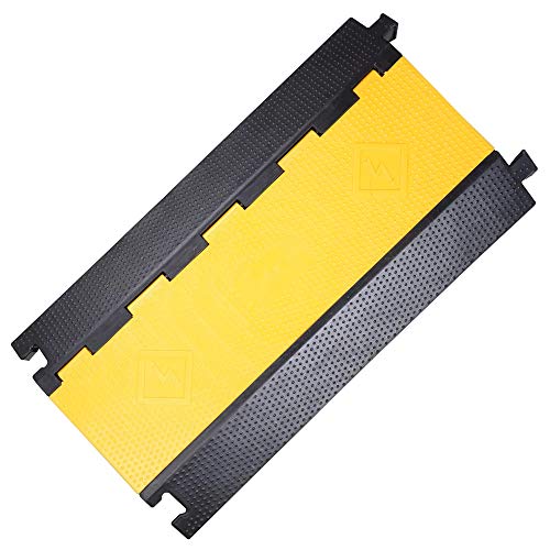 WeChef 3 Channel Durable Rubber Electrical Wire Cord Cover Ramp Guard Cable Protector Workshop Concerts Warehouse 88000 Lbs