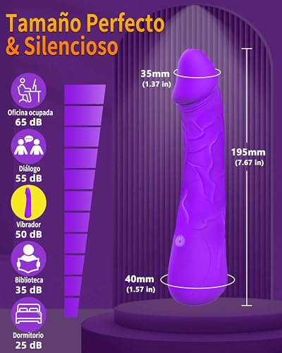 Miniatura 5 de Vibradorador Mujer Juguetes Eróticos Para Pareja Sexuales 10 Modos Consoladores.. Para Mujer Con Vibración Dildo Realista Vibrador Plug Anal Vibradorador Clítoris Vibradores Juguetes Sexuales Purple