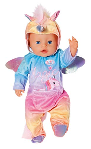 BABY-born-Fantasy-Unicorn-Onesie-for-43-cm-Dolls-Easy-for-Small-Hands-Creative-Play-Promotes-Empathy-and-Social-Skills-For-Toddlers-3-Years-and-Up-Includes-Fluffy-Mane-Unicorn-Horn-and-Pocket