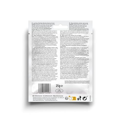 Wild West Beef Jerky Variety Pack 12 × 25g – 4 × Original, 4 × Honey BBQ, 4 × Jalapeño – High Protein Gluten Free Snack – No Added MSG – Ideal for Gym, Travel, Hiking & Everyday Energy