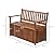 Outsunny 41 Gallon Outdoor Storage Bench, Wooden Deck Box with Inner Waterproof PE Lining, 2-Seat Container for Patio Garden Balcony Yard Store Garden Tools, Teak