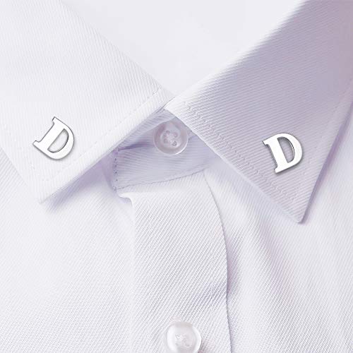 Image of HONEY BEAR Initial Alphabet Letter Lapel Pins Collar Badge Brooches for Mens /Womens Shirt Dress Decoration Silver