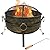 Sunnydaze 24-Inch Cauldron Style Outdoor Fire Pit Bowl - Outdoor Wood Burning Fire Pit with Spark Screen, Log Poker, and Wood Grate