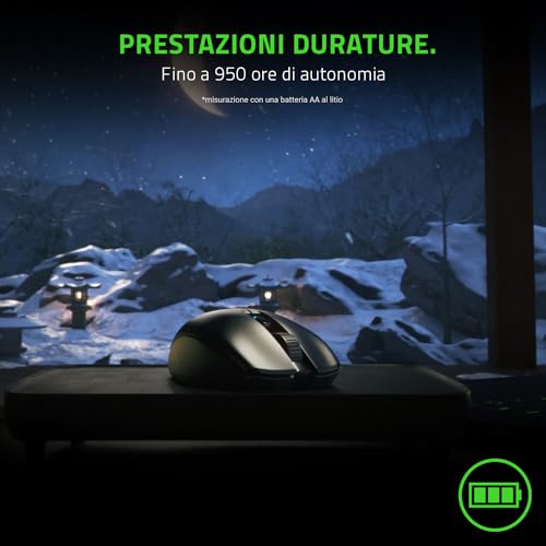 Orochi V2 - Mouse da Gioco Wireless Mobile con Durata Della Batteria Fino a 950 Ore (Design leggero, Bluetooth, Interruttori Meccanici del Mouse di Seconda Generazione) Nero - Mouse gaming - Immagine 3