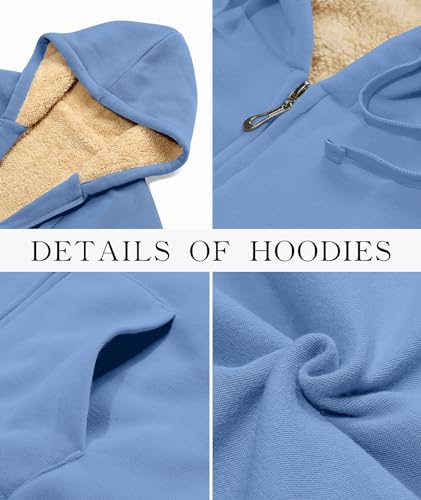 Image of SWISSWELL Hoodies for Women Winter Fleece Sweatshirt - Full Zip Up Thick Sherpa Lined Hooded Jacket