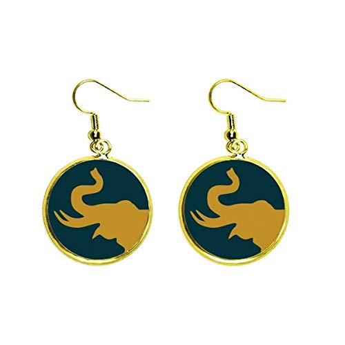 Pendientes de Tailandia con diseño de elefante dorados joyeria mujer con caida elegante