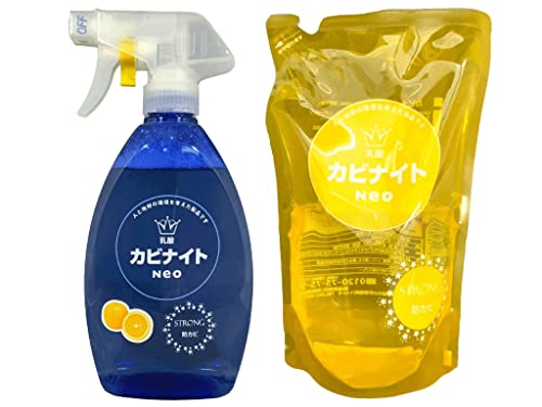 カビ取り剤 カビナイトストロング 除カビ 防カビ 塩素不使用 除菌 発酵乳酸 畳 カーテン 壁紙 浴室 湯垢 黒カビ オレンジ 赤ちゃん ペットにも安心 500ml+440ml 詰め替え