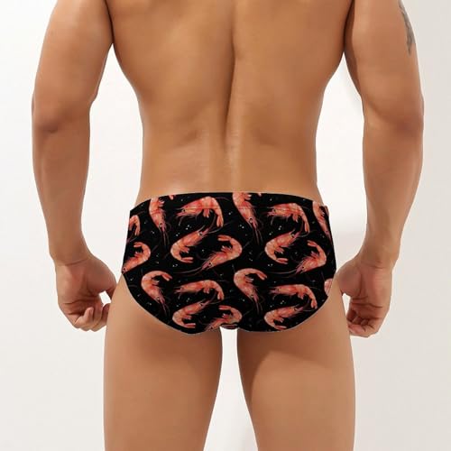 Cartoon Shrimp Men's Swimming Trunks Quick Dry Swim Briefs Beach Swimwear Bathing Suit4