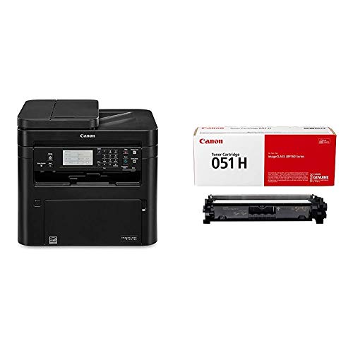 Canon Image Class MF267dw All-in-One Laser Printer, Black, 1 & Genuine Toner Cartridge 051 Black, High Capacity (2169C001), 1-Pack