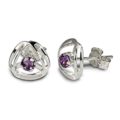 Preisvergleich Produktbild SilberDream Damen-Ohrstecker Design mit lila Zirkonia 925er Sterling Silber SDO528V