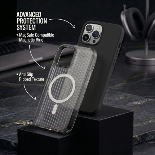 Image of amazon basics Streak Magnetic Protective Cover Compatible with iPhone 15 Pro | MagSafe | Camera & Body Protection|Anti Shock,Scratch Resistant|Precise Cutouts Modern Design|Wireless Charging - Black