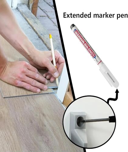 Image of Manthan 16 Pcs Marker Pen, Pen Pencil for Woodworking and Construction,Carpenter Tools Professional Set, Permanent Marker Pen with Long Nib, Industrial Tools for Deep Hole Marking