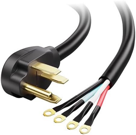 Cable Matters 4 Prong to 4 Wire Range Cord, 50 Amp, 6/8 AWG, 4ft