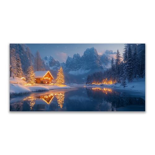 Tableau decoration murale salon moderne BOHUO bleu pour masquer un mur vide avec style