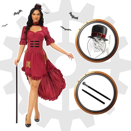 Joyful Start Steampunk Costume For Woman Set thumb #4