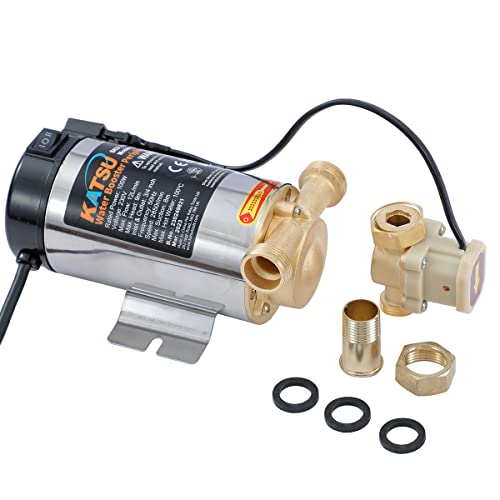 KATSU Water Booster Pump 100W, Automatic On-Off Pressure Control Switch, Hot and Cold Water Pump for Garden Home Shower Washing Machine 151410