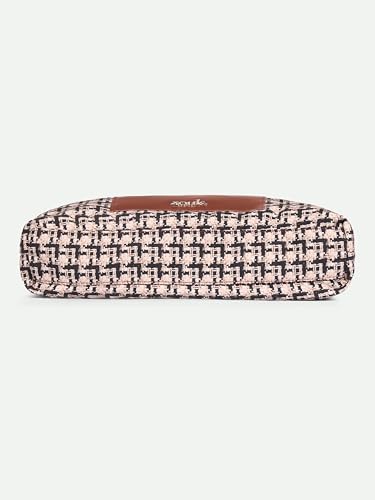Image of ZOUK Printed Sora Tote Bag | Handcrafted Rollable Women's Tote | Vegan Leather & Canvas Lightweight Shoulder Bag for Daily Use