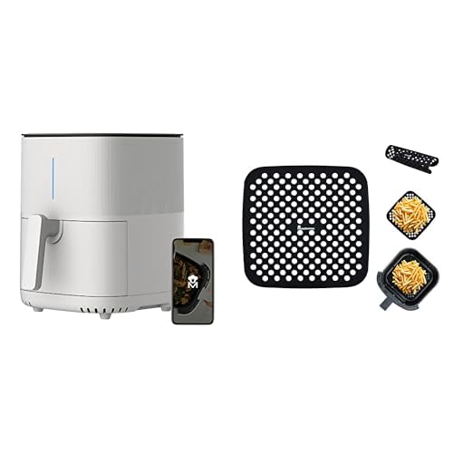 Pack Freír Sin Aceite | MasterPRO I-ROCKET 500 | Pack Freidora de Aire de 5L, 1500W y Control WiFi + 2 Alfombrillas de Silicona | Cocina Inteligente & Sin Residuos sin que se Peguen los alimentos