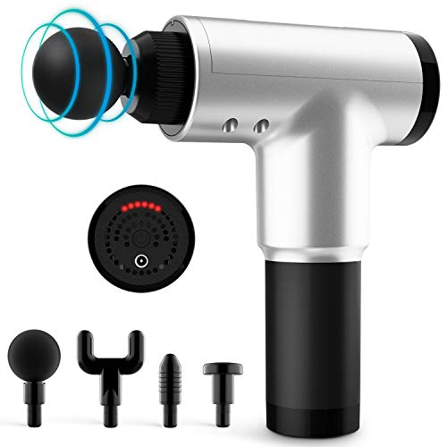 PretiHom Percussion Massage Gun, Massage Impact Device Wireless Handheld Vibration Deep Tissue Muscle