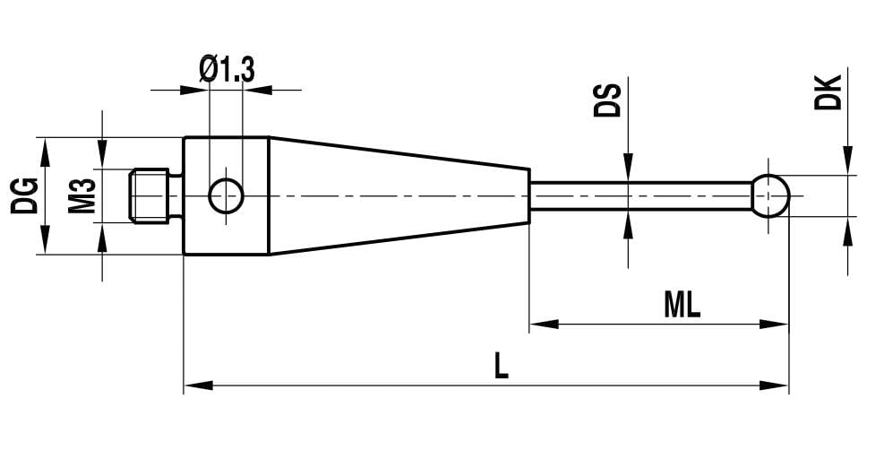 Miniatura 2 de 2pcs CMM Touch Probe Stylus 626113-0103-020 Uso para Zeiss CMM M3 DK1.0.000 in L20mm