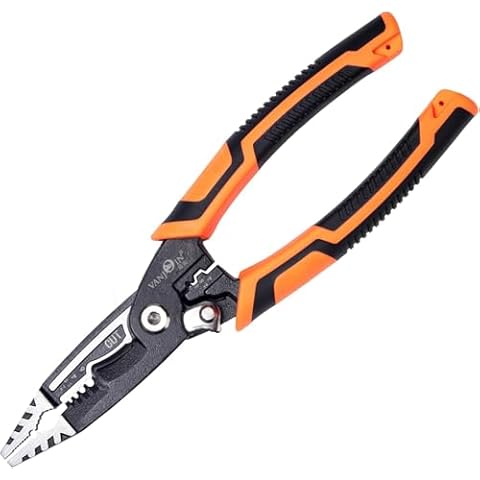 VANJOIN 7-IN-1 Wire Stripper Tool, Wire Stripper Cutters, Wire Stripper Crimper Pliers Electrical Stripping Tool for Electric Cable Stripping Cutting and Crimping Cover