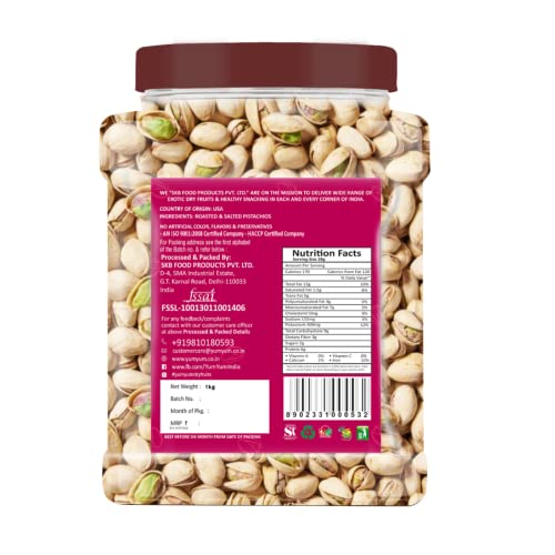 Image of YUM YUM Salted Pistachios Nut Dry Fruits Super Value Family Pack 1kg