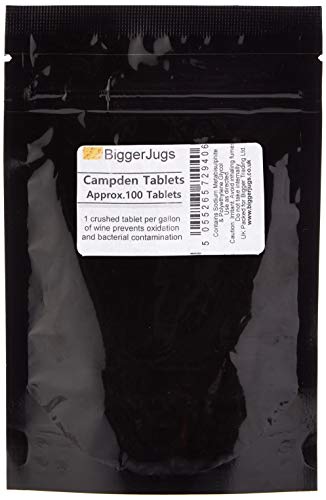 Bigger Jugs Campden Tablets - Pack of 100 (Approx.) Supplied in a Heavy Duty resealable Pouch with Tamper Proof Seal