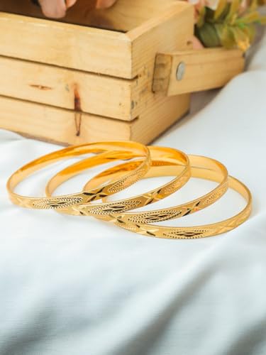 Image of Zeraki Jewels Women's Traditional Gold Plated Bangles Set | Elegant Designer Kada Bangles | Classic Ethnic Jewellery for Women & Girls | Perfect for Wedding, Festive & Daily Wear