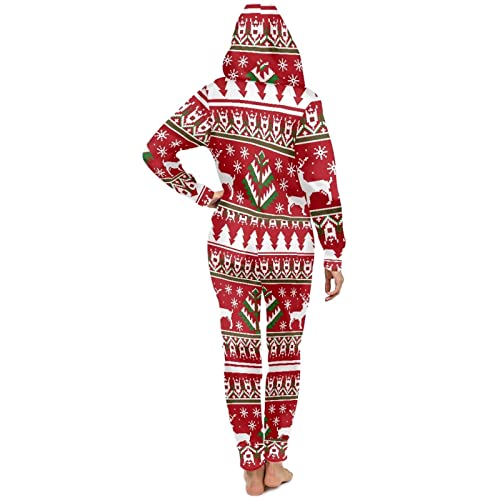 POLERO Camo Pajama for Men Women One-Piece Sleepwear Zip Up Nightgown with Pocket Camouflage Drawstring Hooded Housewear3