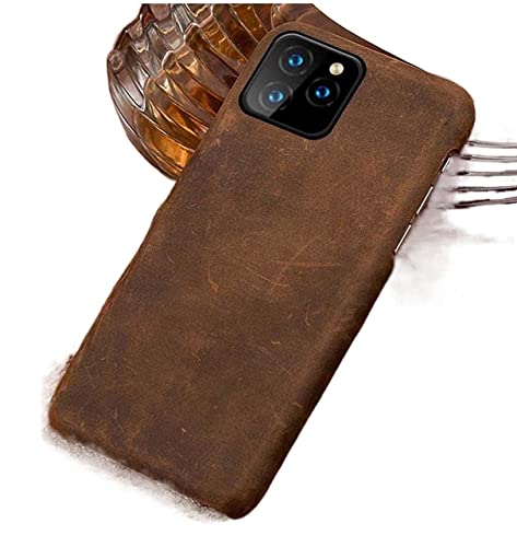 Funda para iPhone 12 Pro antiarañazos GUMMMY carcasa retro de piel marrón a prueba de golpes