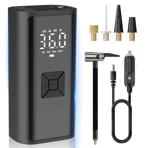 電動空気入れ コードレス 自動停止 最大圧力150PSI...