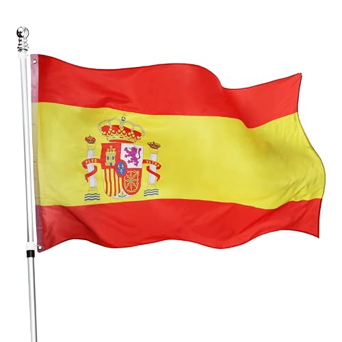 Large Spain Flag - 5ft x 3ft Spanish Flag - Euros Football Supporter Indoor Outdoor Decoration