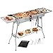 Grilia a Carbone Barbecue a Carbonella Griglia Campeggio Barbecue a Cabone Portatile Pieghevole in Acciaio con Doppie ali Pieghevoli Inossidabile Giardino Terrazza Campeggio Picnic