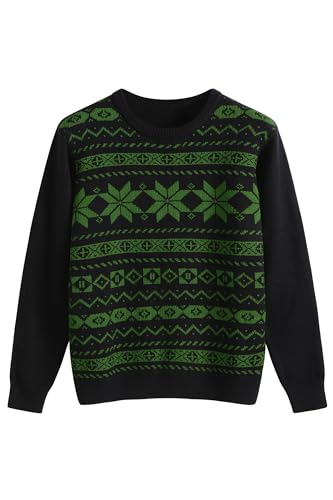 ZAFUL Men's Ugly Christmas Sweaters Long Sleeves Crewneck Knitted Xmas Sweaters Casual Snowflake Pullover Knitwear
