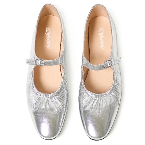 FRTROIN Mary Jane Dress Shoes for Women 2025 Comfortable Casual Work Black Ballet Flats